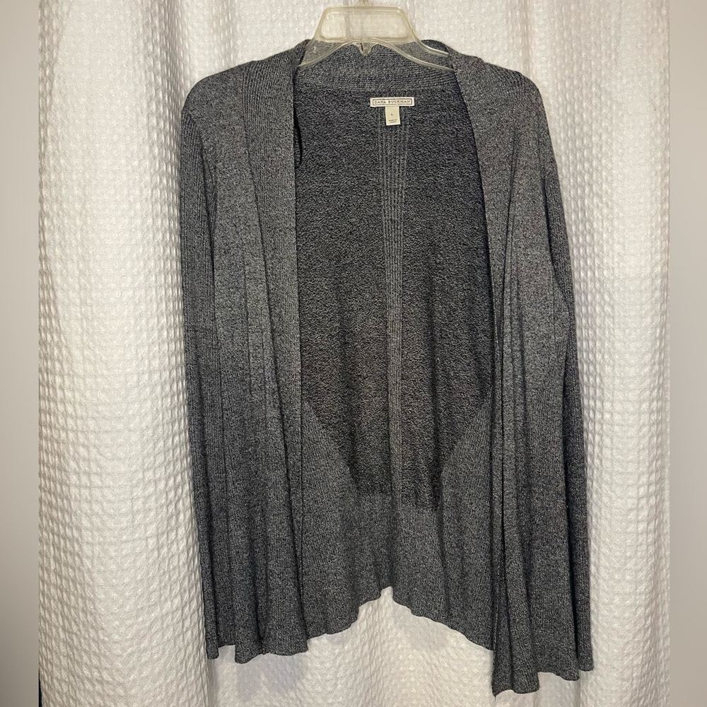 Dana Buchman Charcoal Open-Front Cardigan